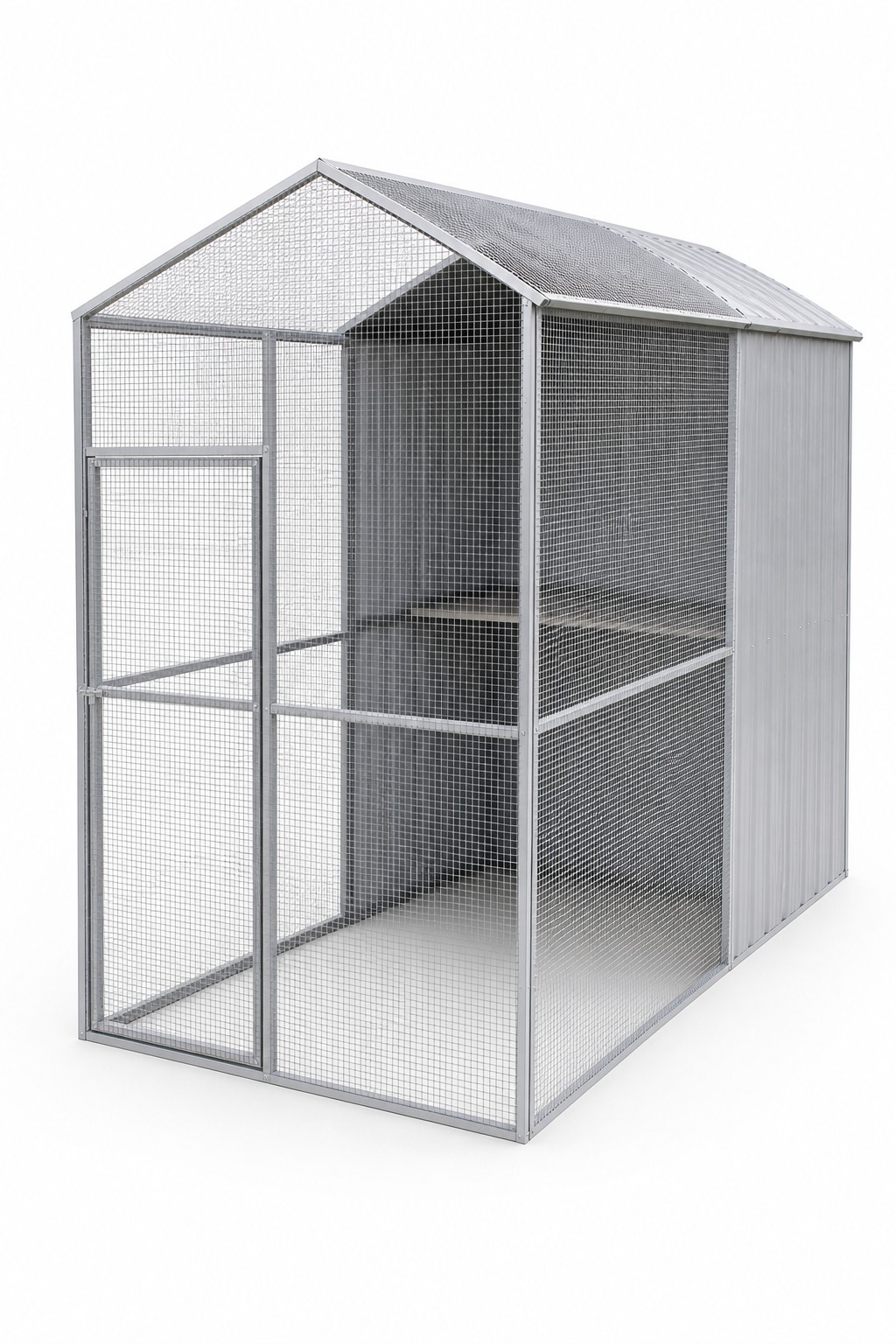 Pitched-Roof Corner-Shelter Aviary by Bonwick & Co