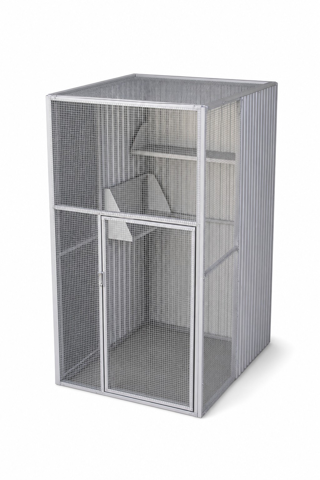 Compact Corner-Panel Aviary by Bonwick & Co