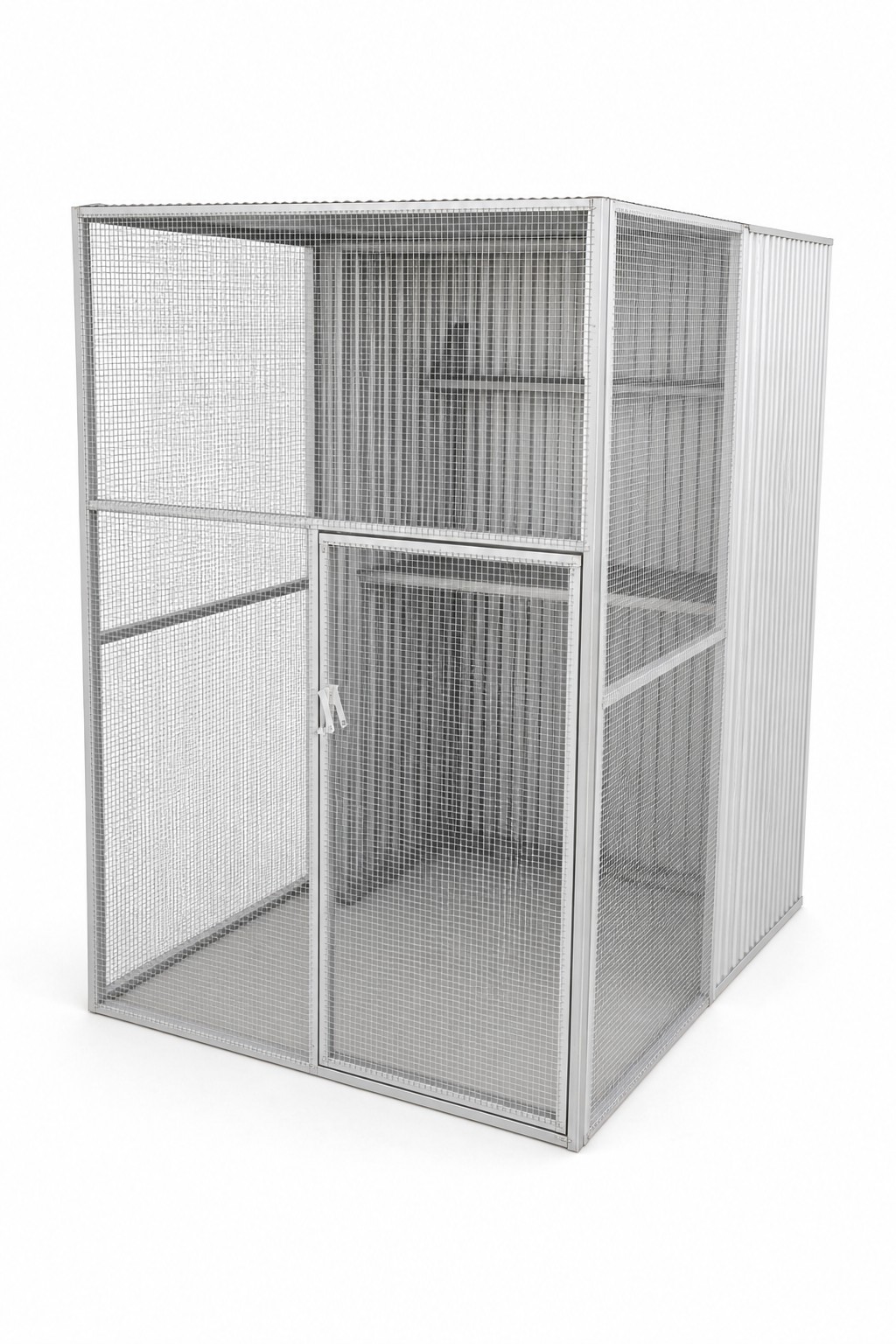 Square Shelter-Back Aviary by Bonwick & Co