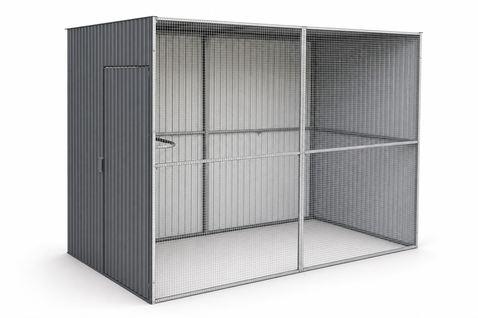 Wide Lean-To Aviary by Bonwick & Co