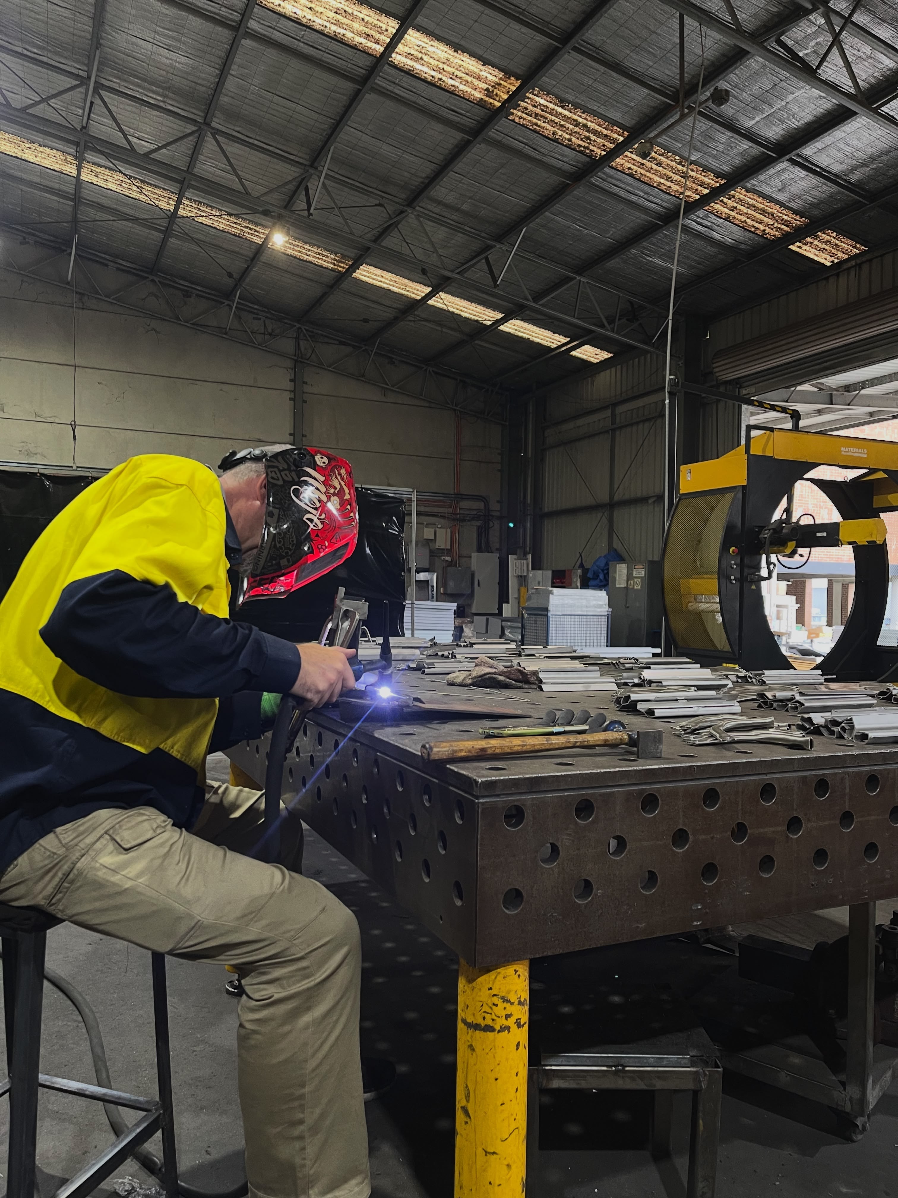 Boscotek heavy-duty industrial workbench in Western Sydney manufacturing workshop