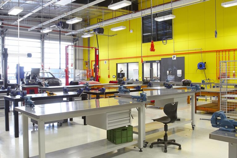 Heavy-duty industrial workbenches installed, showcasing Boscotek’s durable storage solutions within OPIE Manufacturing Group