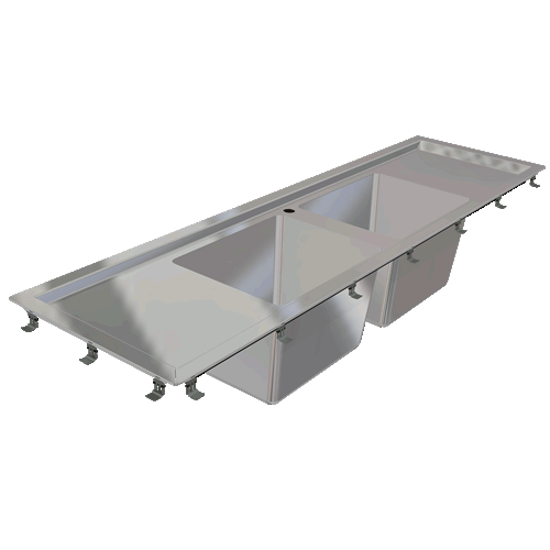 Twin Bowl Flushline Sink | TBFL by SMC Stainless