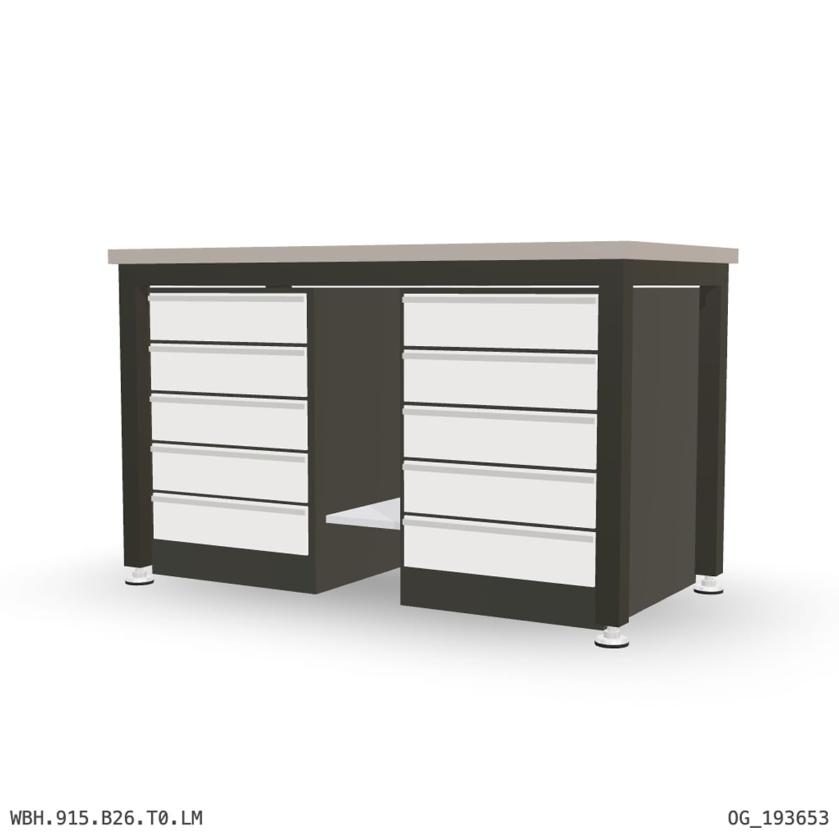 Heavy Duty Workbench 1500mm — Laminated Timber (42mm HDF), under-bench storage by Boscotek