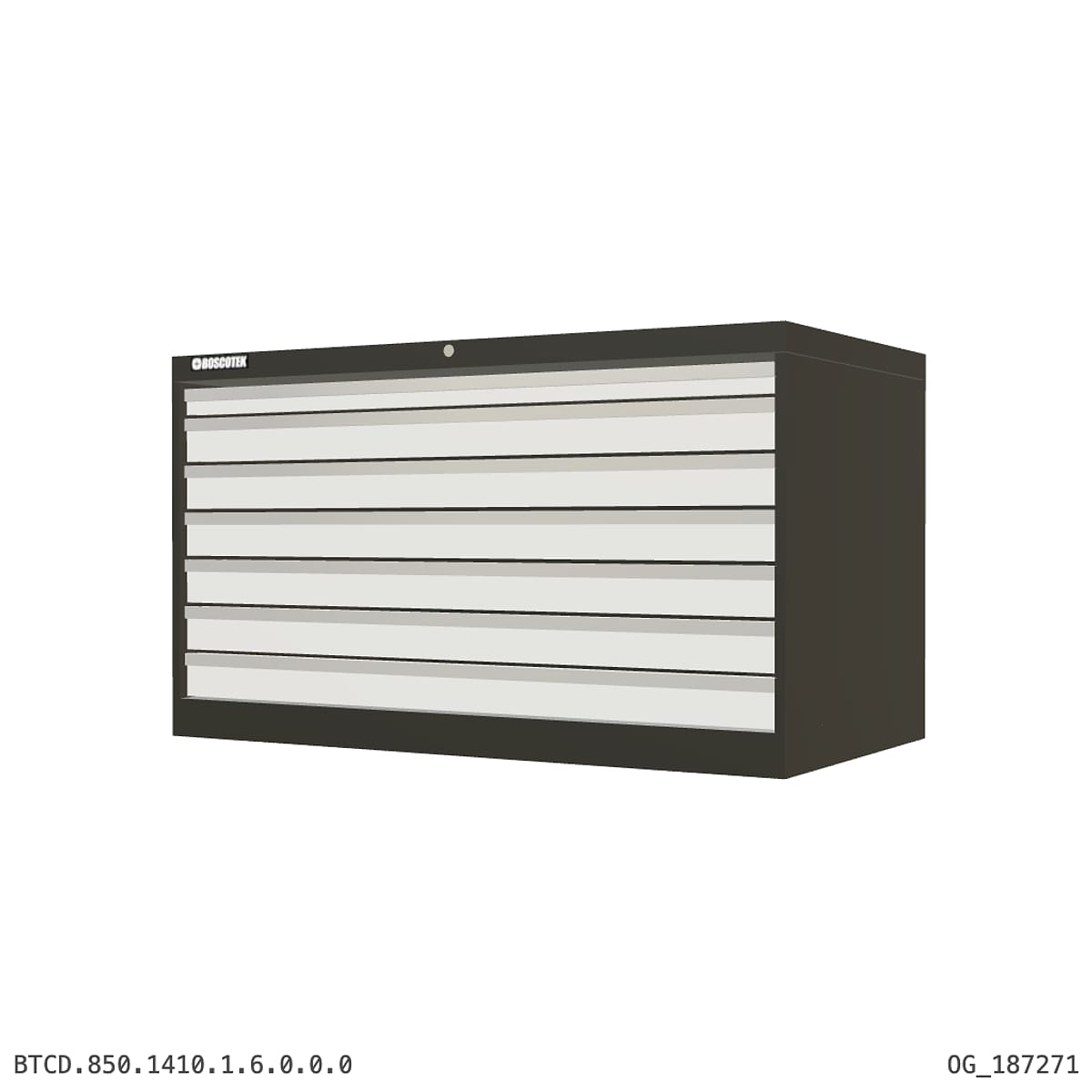 HD Cabinet 1410W × 850H — D Series, 7-Drawer by Boscotek
