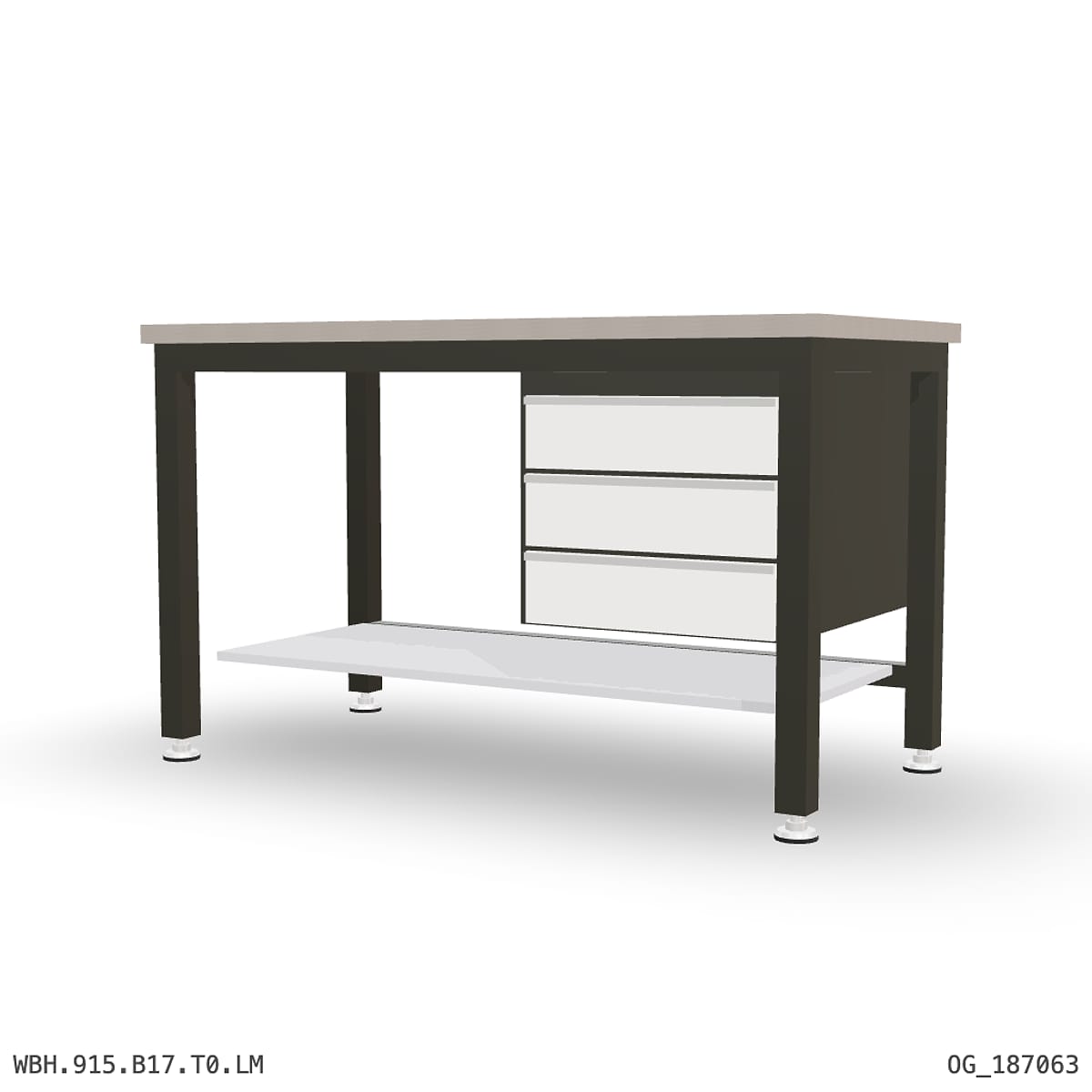 Heavy Duty Workbench 1500mm — Laminated Timber (42mm HDF), under-bench storage by Boscotek