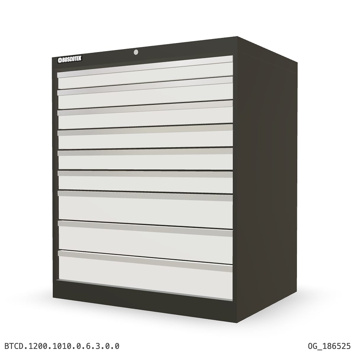 HD Cabinet 1010W × 1200H — D Series, 9-Drawer by Boscotek