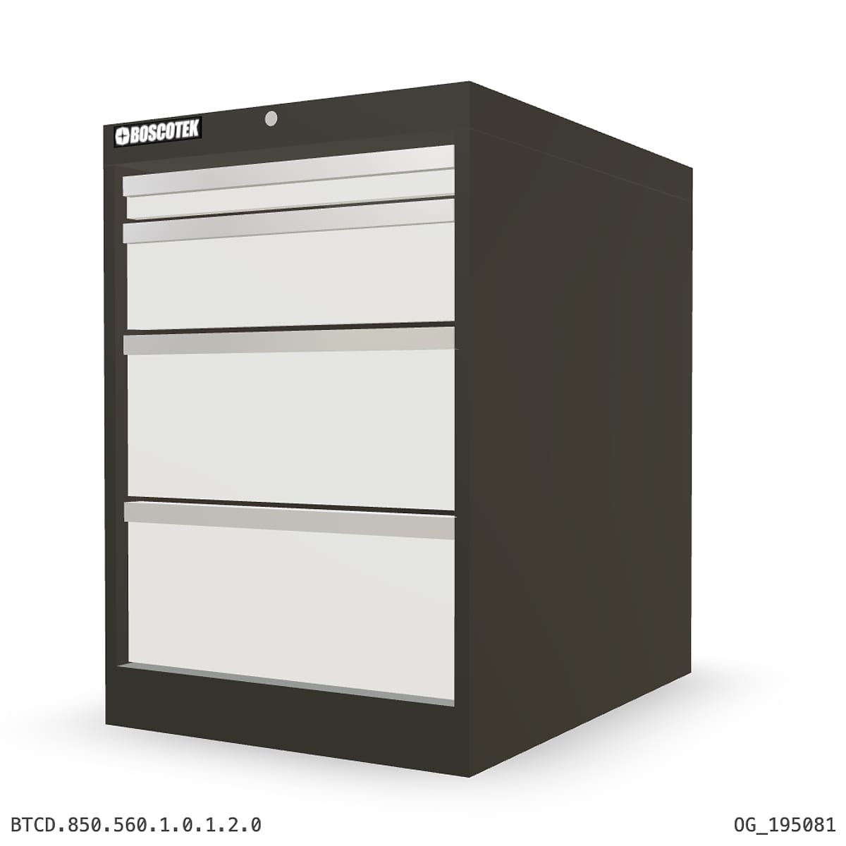 HD Cabinet 560W × 850H — D Series, 4-Drawer by Boscotek