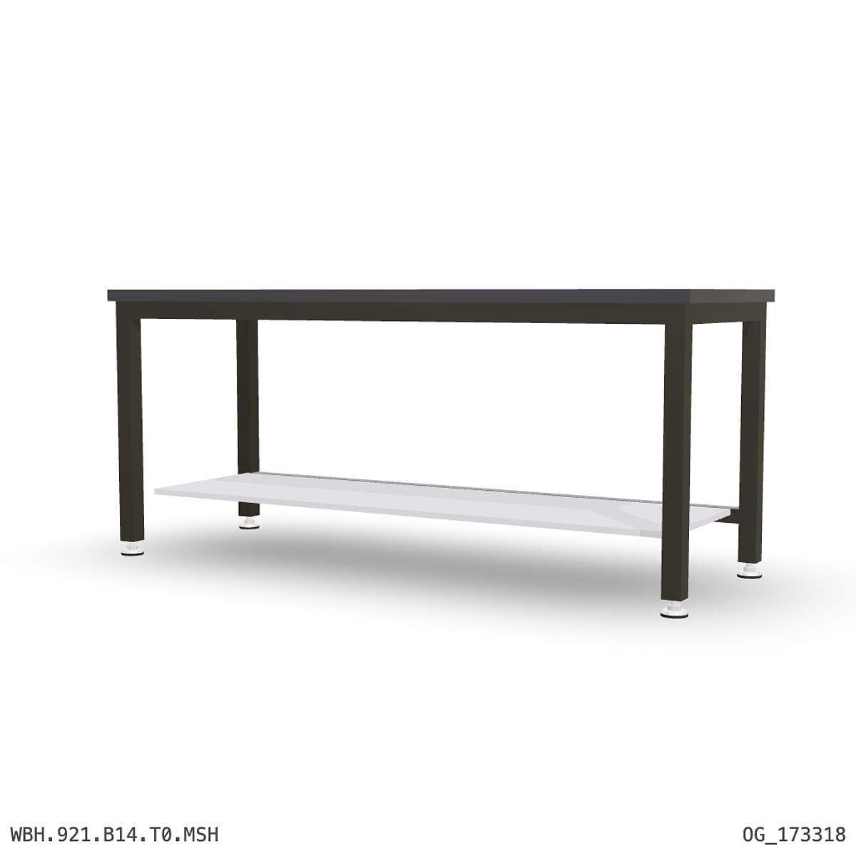 Heavy Duty Workbench 2100mm — 3mm Mild Steel (Heavy), under-bench storage by Boscotek
