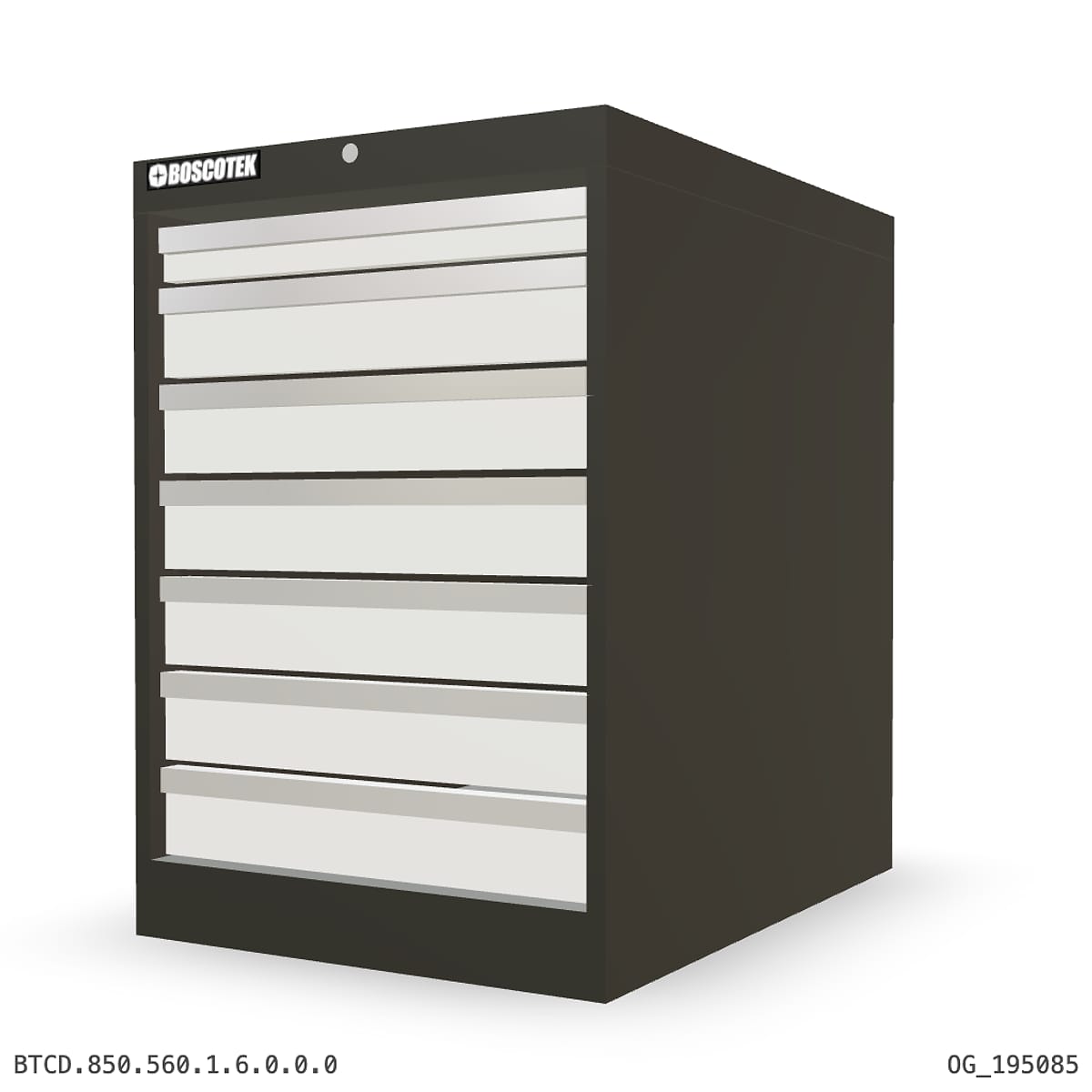 HD Cabinet 560W × 850H — D Series, 7-Drawer by Boscotek