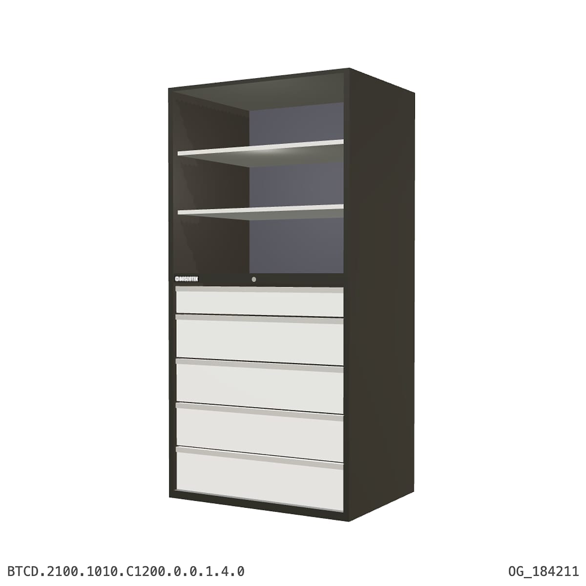 Combination Cabinet 1010W × 2100H — D Series, C1200 Drawer Bay by Boscotek