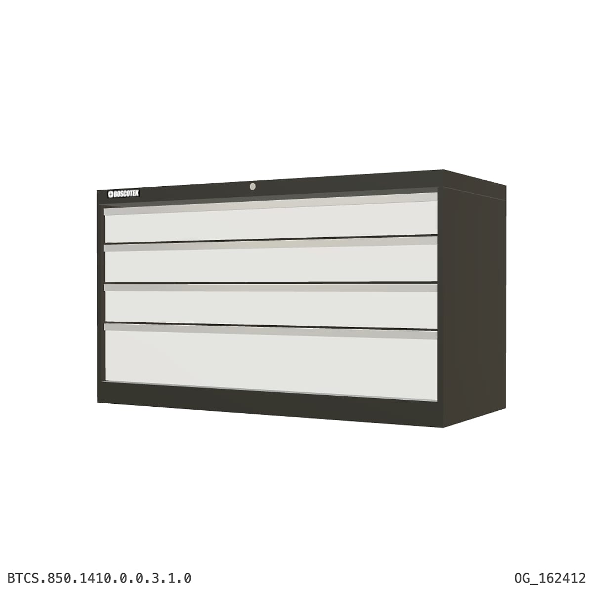 HD Cabinet 1410W × 850H — S Series, 4-Drawer by Boscotek