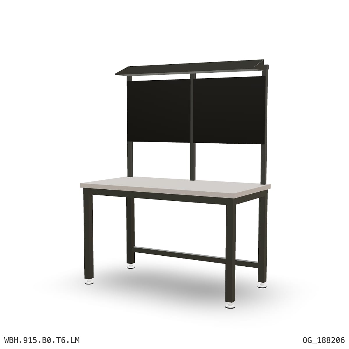 Heavy Duty Workbench 1500mm — Laminated Timber (42mm HDF), overhead shelving by Boscotek
