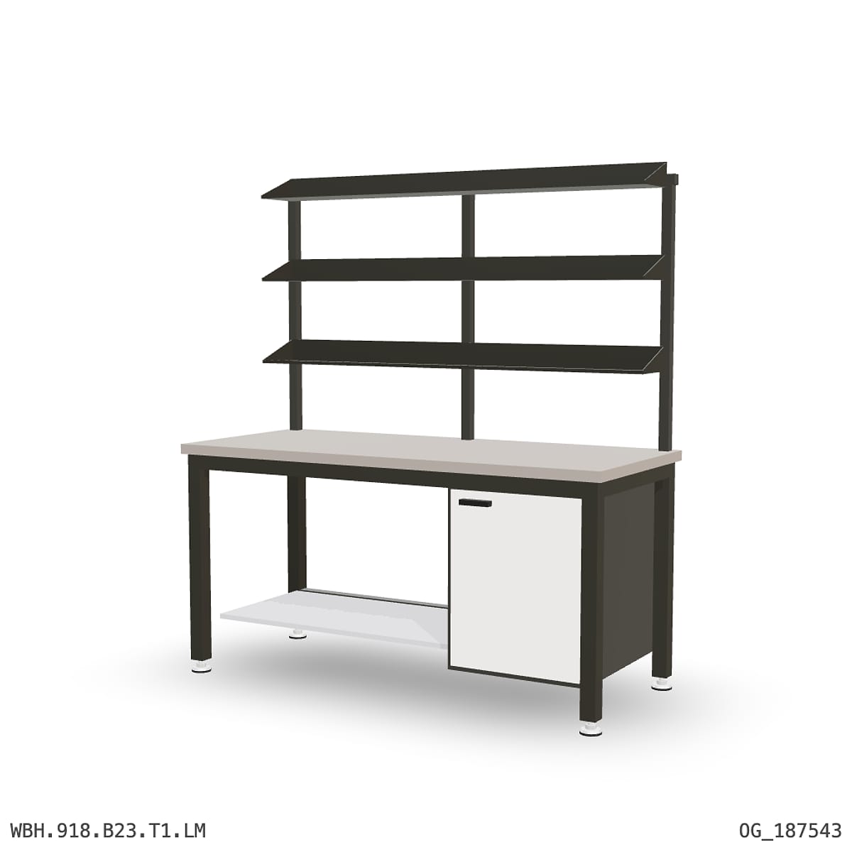 Heavy Duty Workbench 1800mm — Laminated Timber (42mm HDF), under-bench storage + overhead shelving by Boscotek