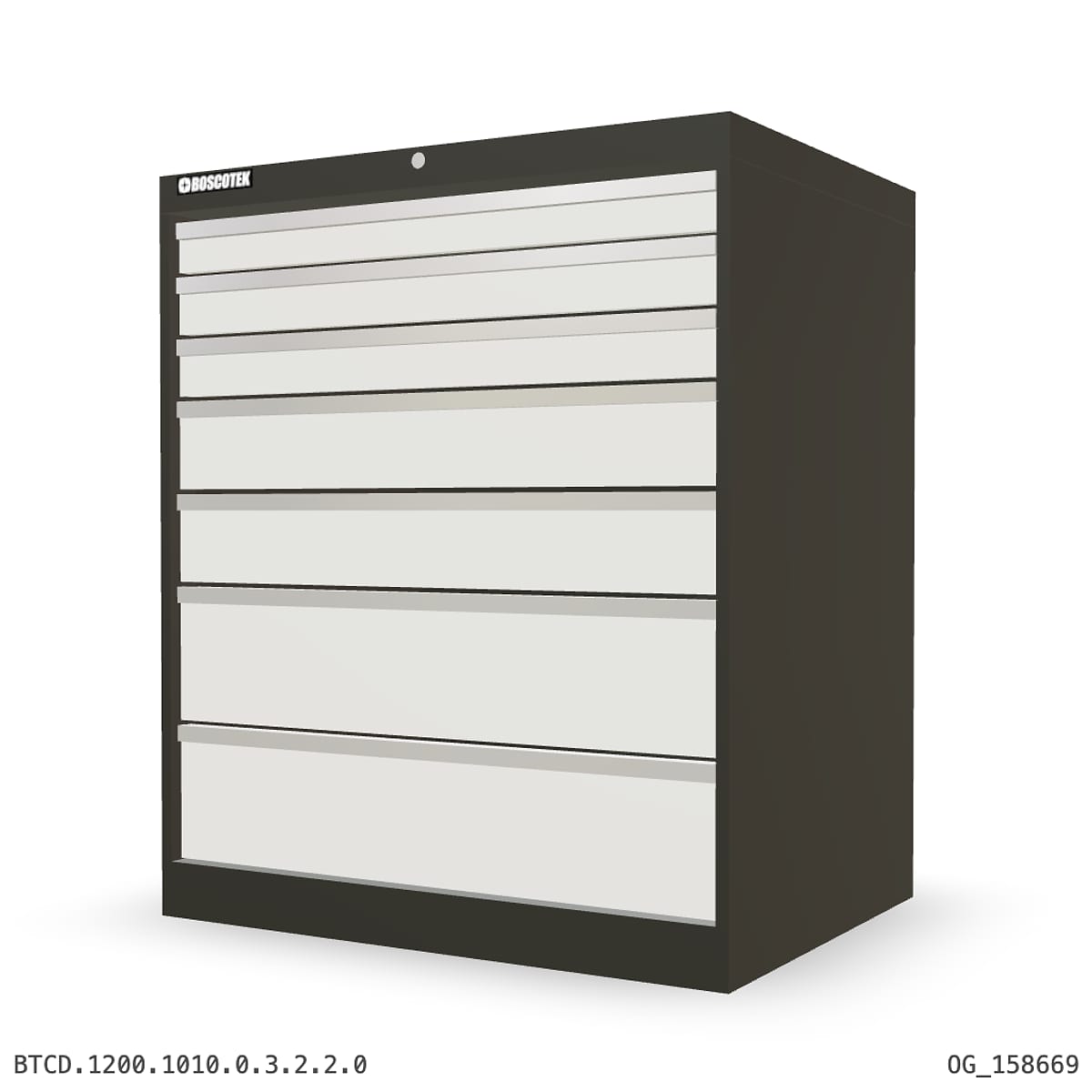 HD Cabinet 1010W × 1200H — D Series, 7-Drawer by Boscotek