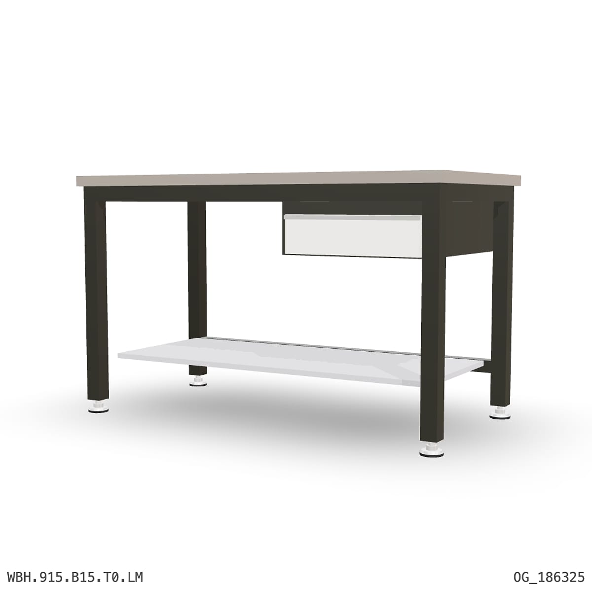 Heavy Duty Workbench 1500mm — Laminated Timber (42mm HDF), under-bench storage by Boscotek