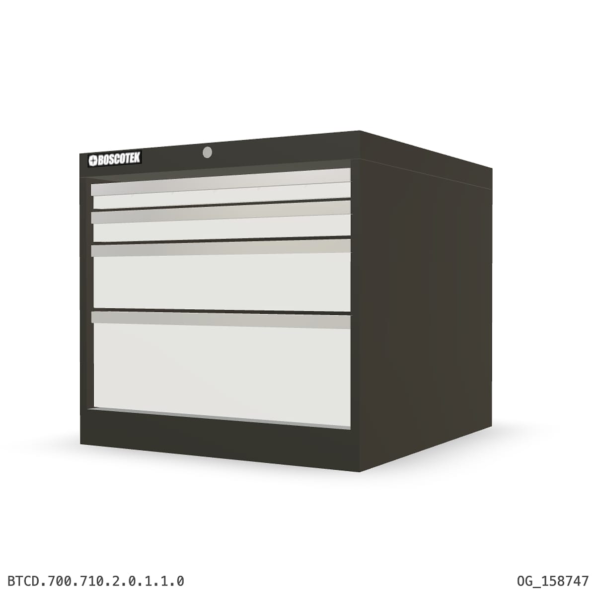 HD Cabinet 710W × 700H — D Series, 4-Drawer by Boscotek