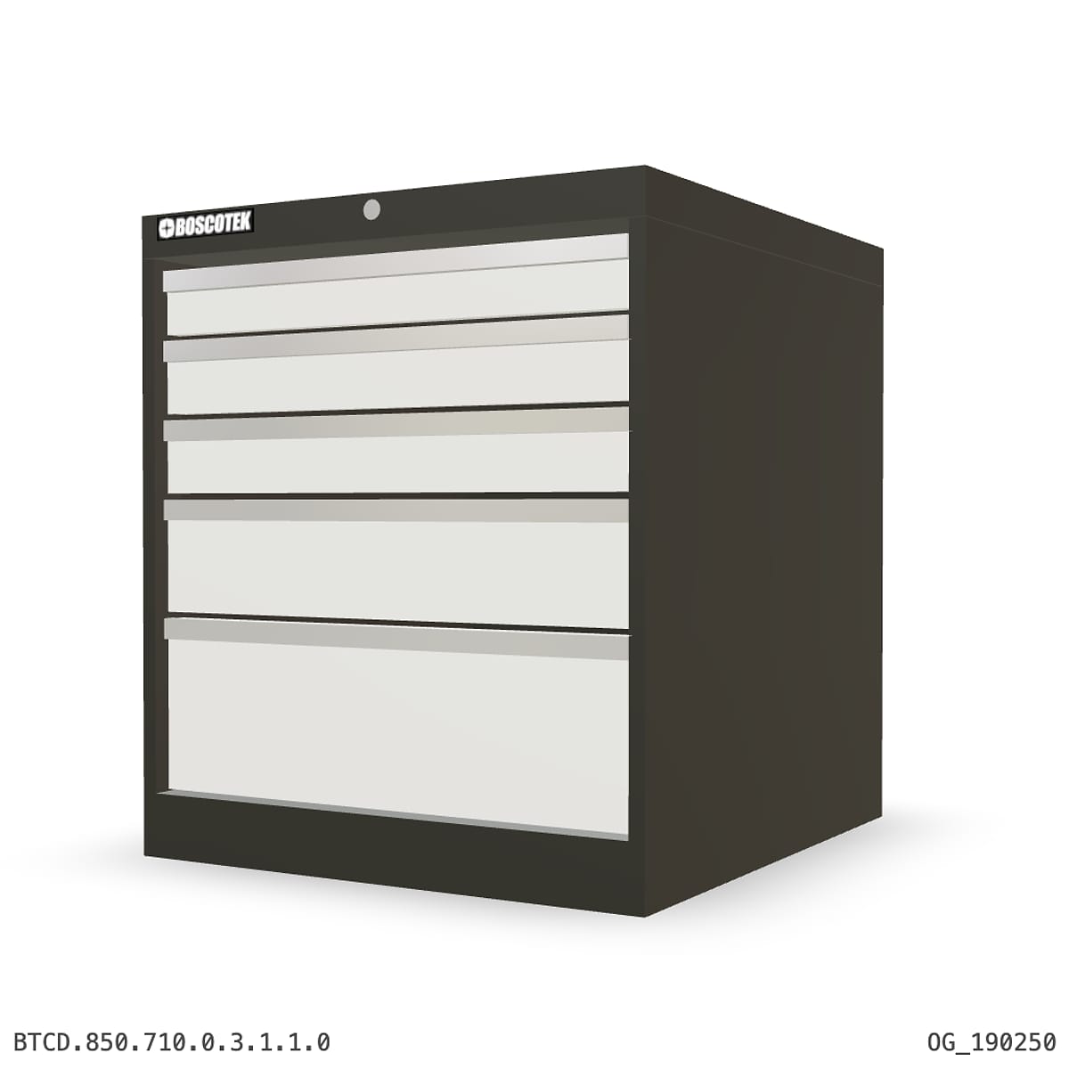 HD Cabinet 710W × 850H — D Series, 5-Drawer by Boscotek