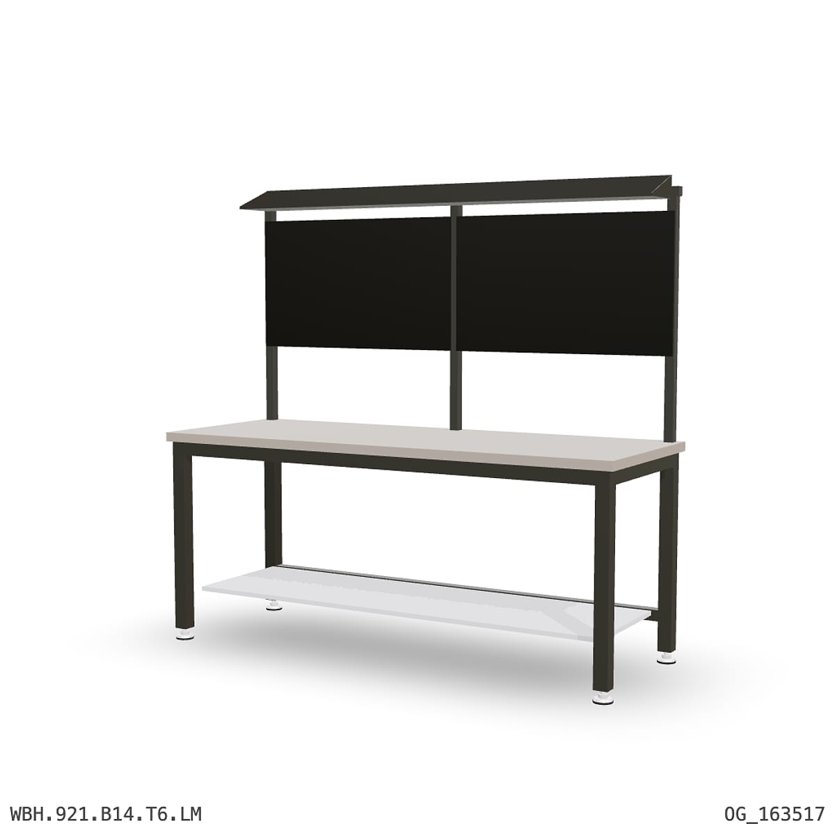 Heavy Duty Workbench 2100mm — Laminated Timber (42mm HDF), under-bench storage + overhead shelving by Boscotek