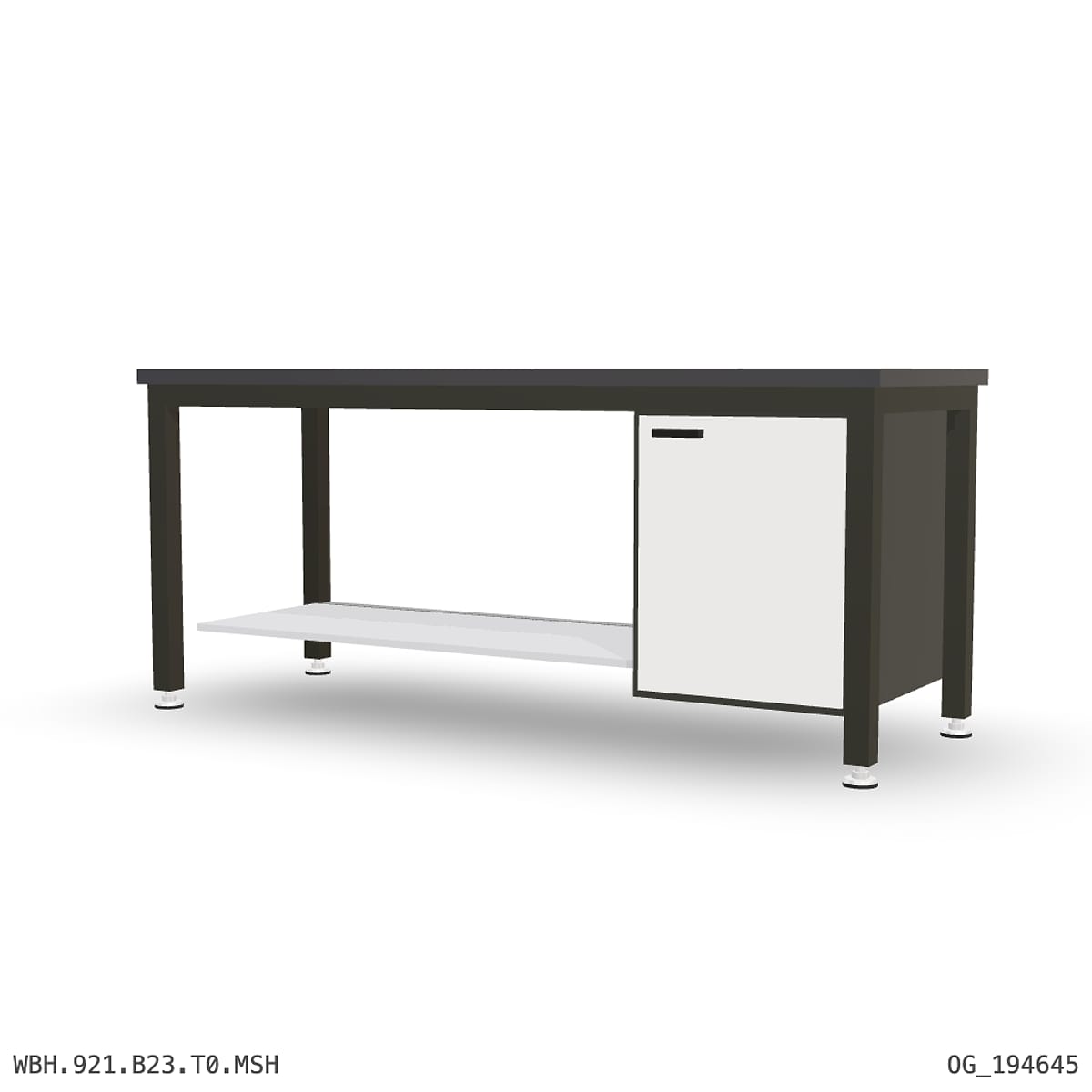 Heavy Duty Workbench 2100mm — 3mm Mild Steel (Heavy), under-bench storage by Boscotek