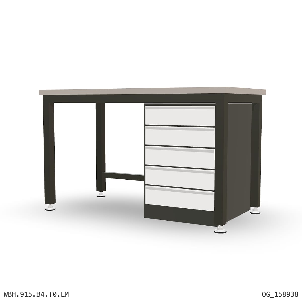 Heavy Duty Workbench 1500mm — Laminated Timber (42mm HDF), under-bench storage by Boscotek