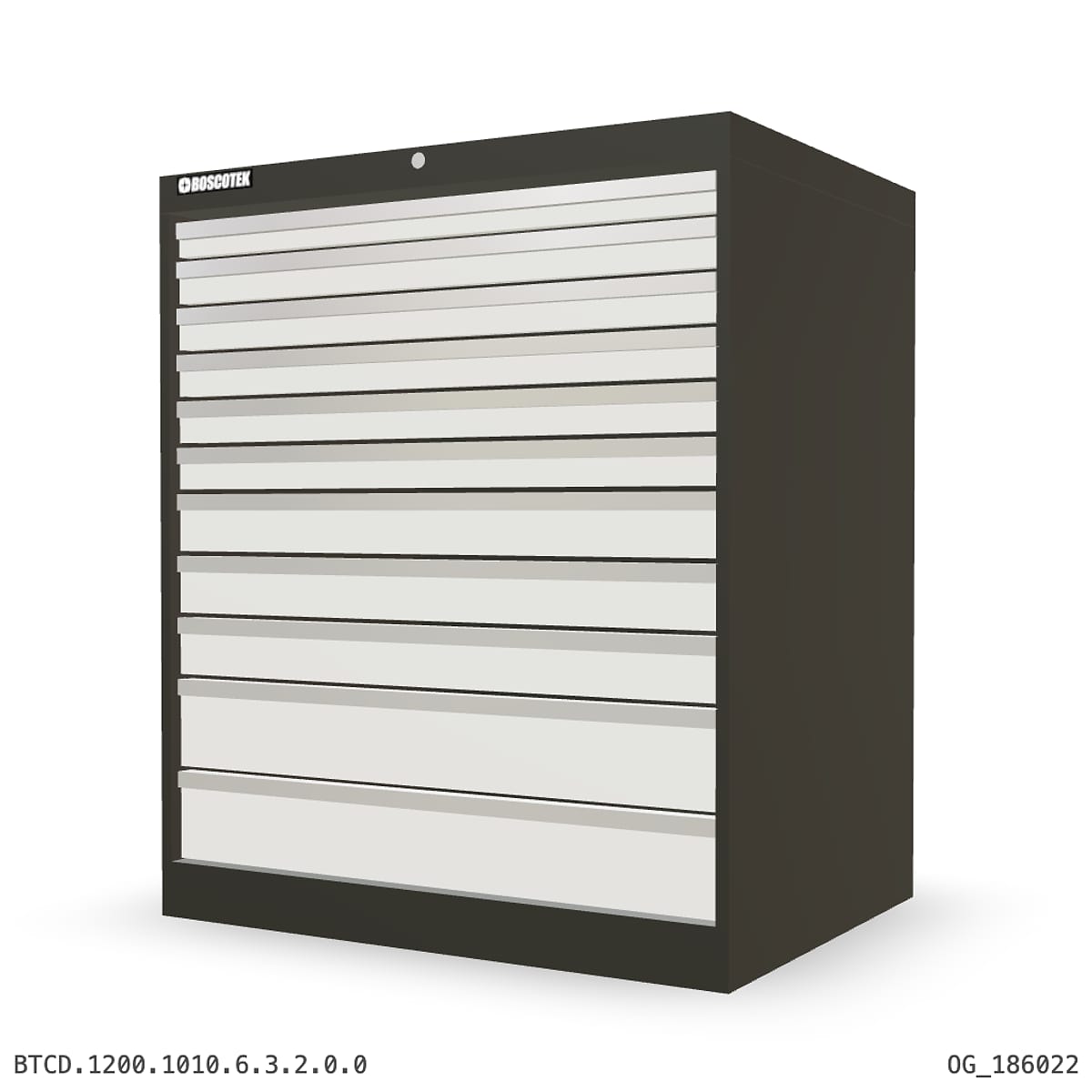 HD Cabinet 1010W × 1200H — D Series, 11-Drawer by Boscotek