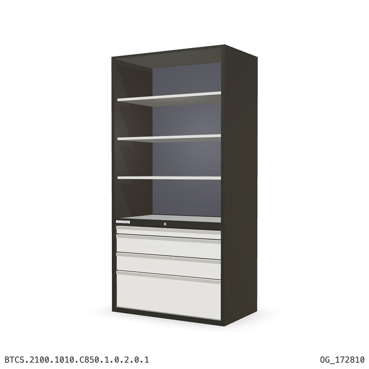 Combination Cabinet 1010W × 2100H — S Series, C850 Drawer Bay by Boscotek