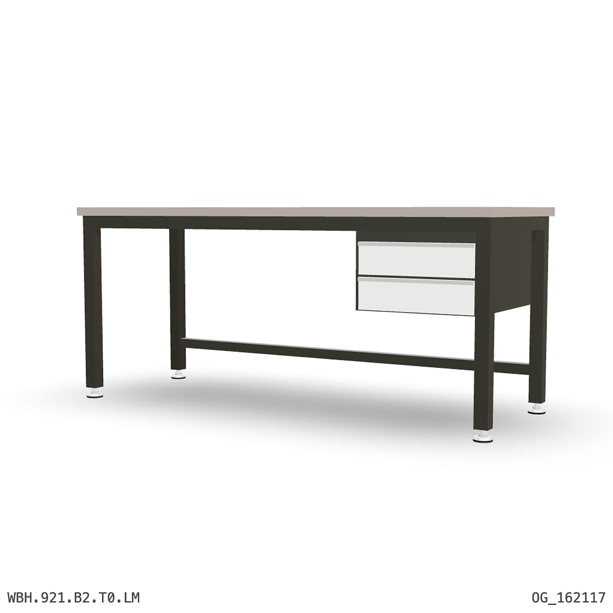 Heavy Duty Workbench 2100mm — Laminated Timber (42mm HDF), under-bench storage by Boscotek