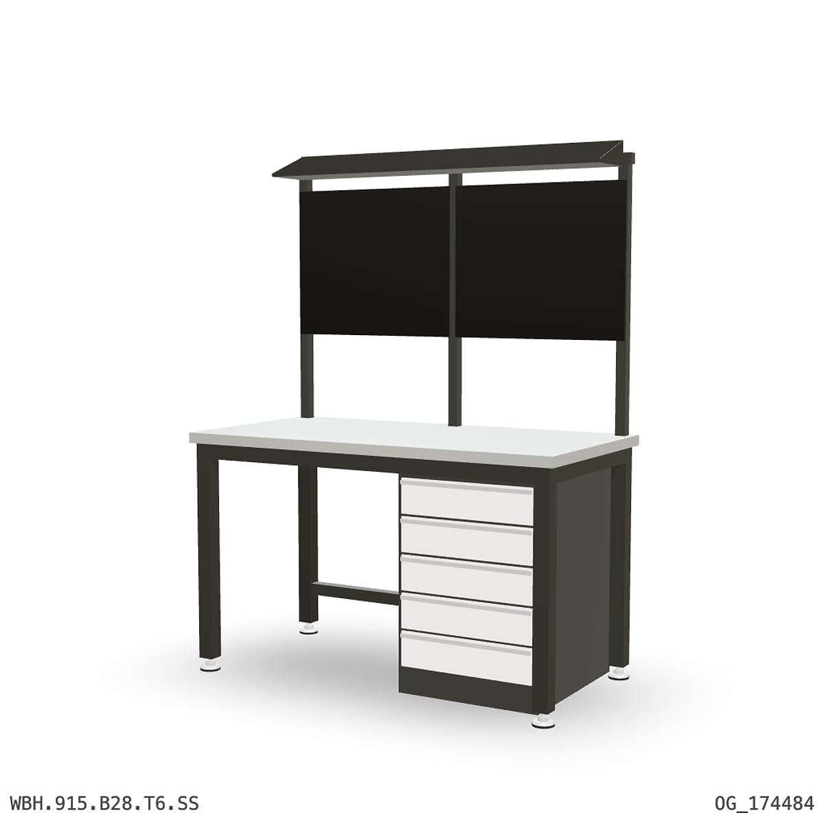 Heavy Duty Workbench 1500mm — Stainless Steel (1.2mm 304), under-bench storage + overhead shelving by Boscotek