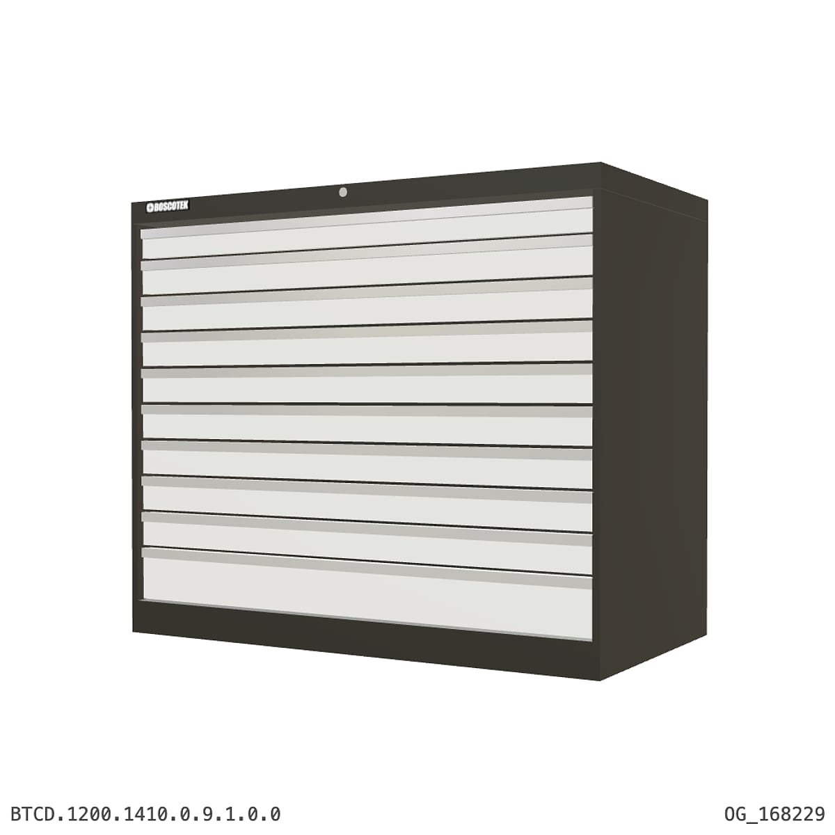 HD Cabinet 1410W × 1200H — D Series, 10-Drawer by Boscotek