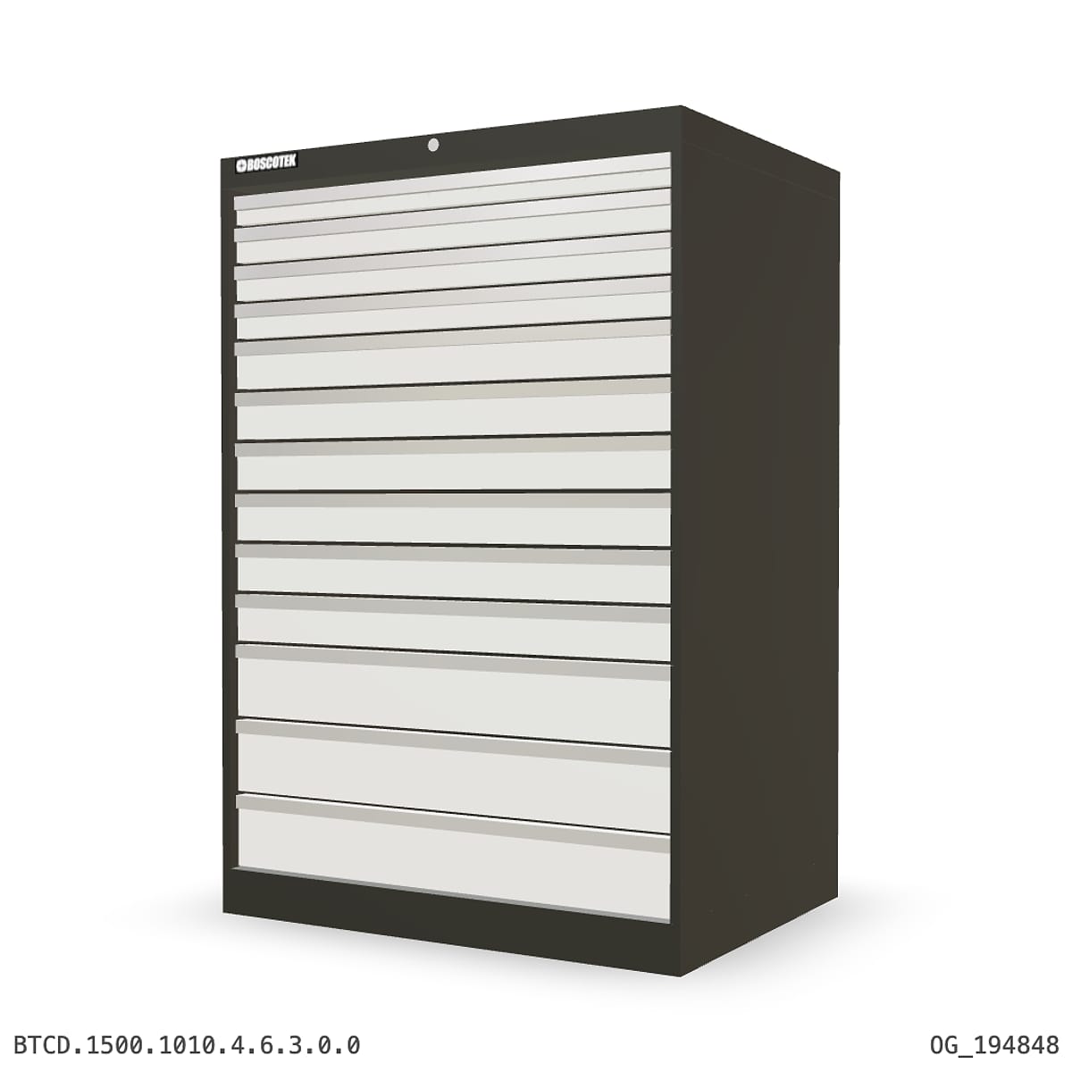 HD Cabinet 1010W × 1500H — D Series, 13-Drawer by Boscotek