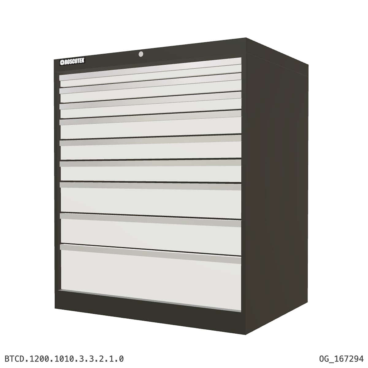 HD Cabinet 1010W × 1200H — D Series, 9-Drawer by Boscotek