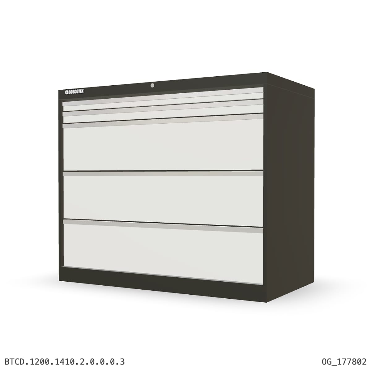 HD Cabinet 1410W × 1200H — D Series, 5-Drawer by Boscotek