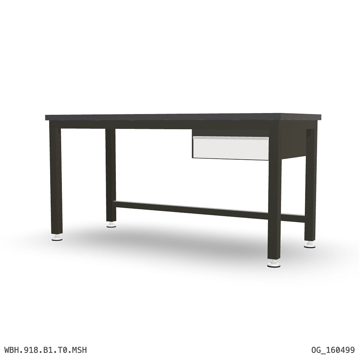 Heavy Duty Workbench 1800mm — 3mm Mild Steel (Heavy), under-bench storage by Boscotek