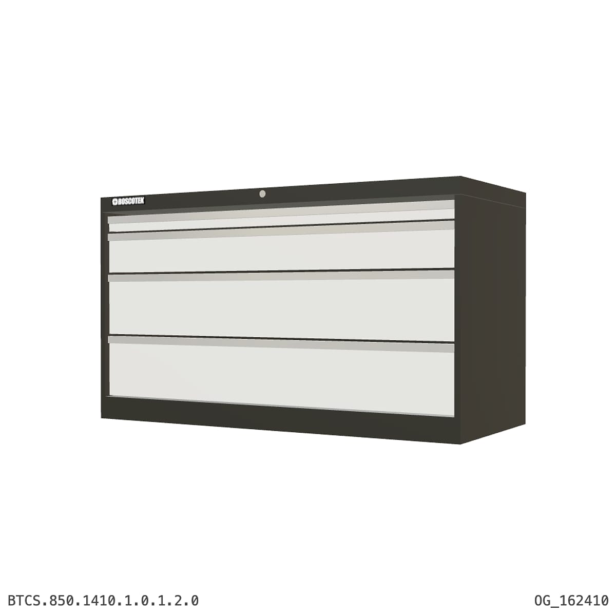 HD Cabinet 1410W × 850H — S Series, 4-Drawer by Boscotek