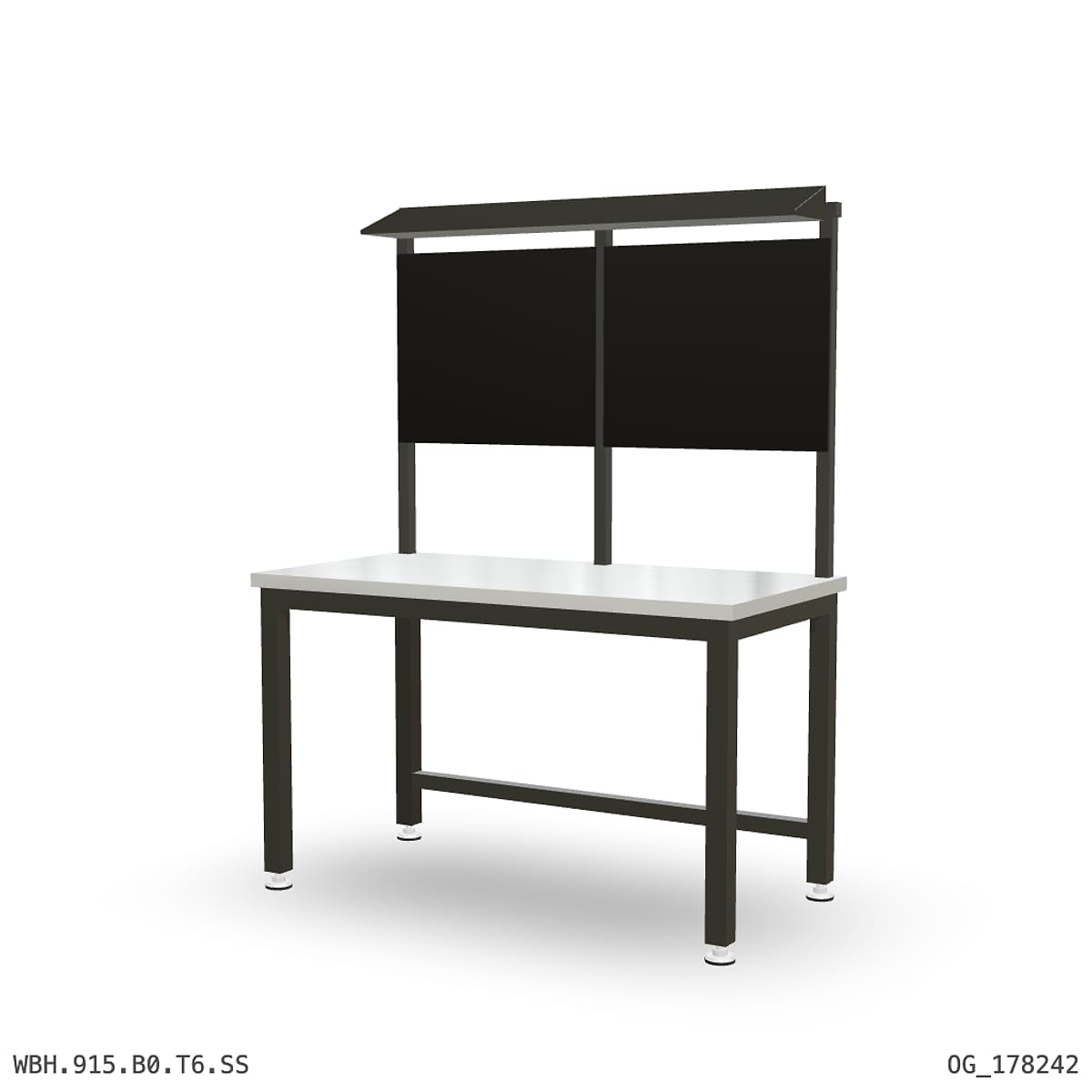 Heavy Duty Workbench 1500mm — Stainless Steel (1.2mm 304), overhead shelving by Boscotek