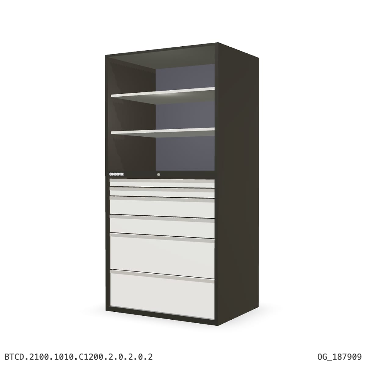 Combination Cabinet 1010W × 2100H — D Series, C1200 Drawer Bay by Boscotek