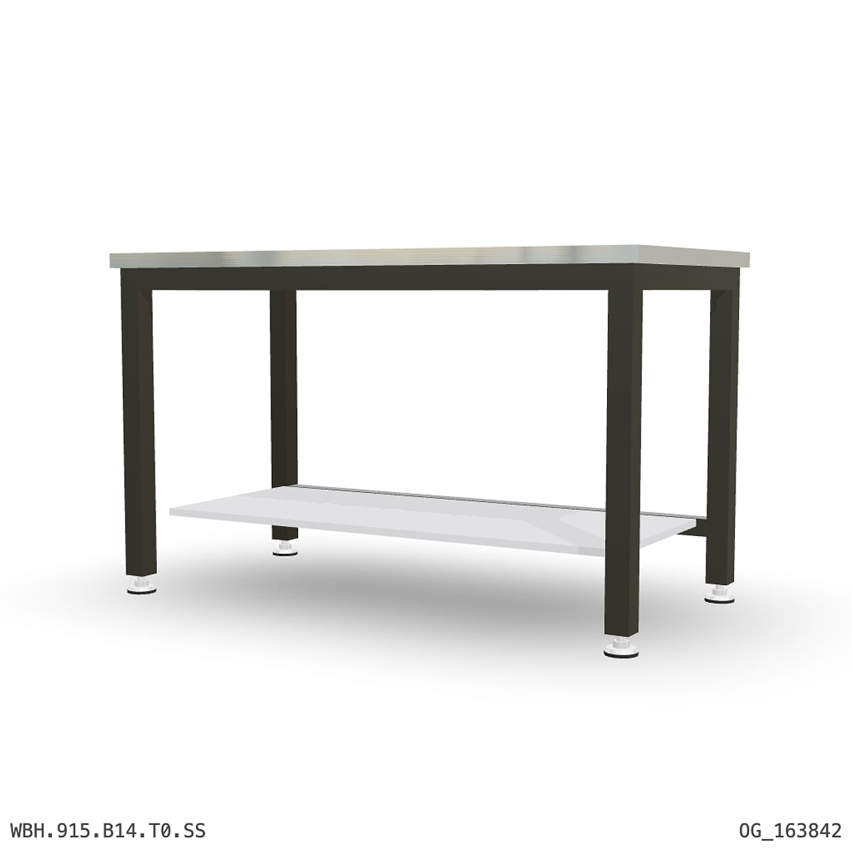 Heavy Duty Workbench 1500mm — Stainless Steel (1.2mm 304), under-bench storage by Boscotek
