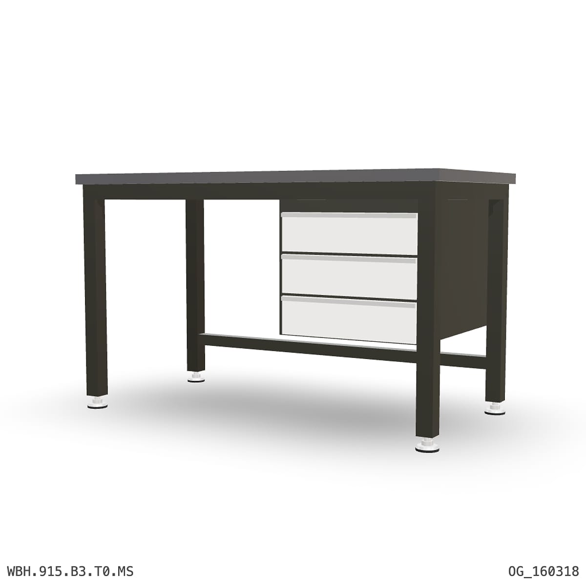 Heavy Duty Workbench 1500mm — 2mm Mild Steel, under-bench storage by Boscotek