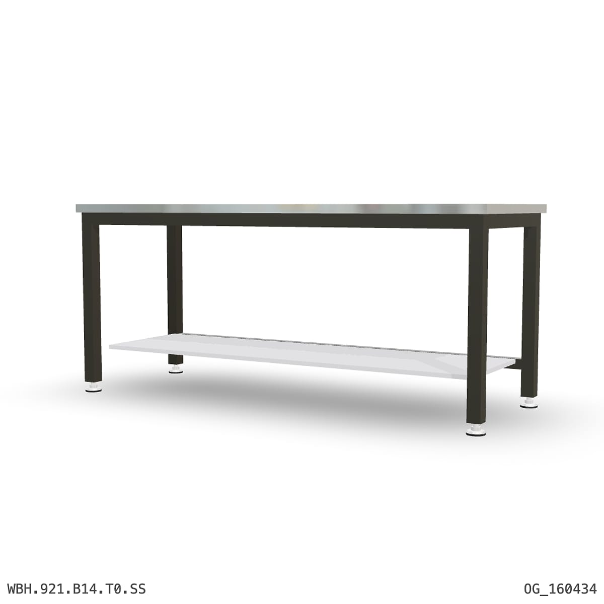 Heavy Duty Workbench 2100mm — Stainless Steel (1.2mm 304), under-bench storage by Boscotek