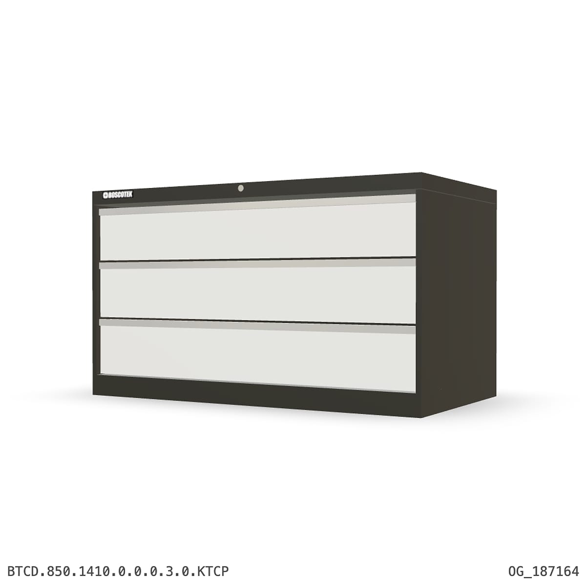 HD Cabinet 1410W × 850H — D Series, 3-Drawer by Boscotek