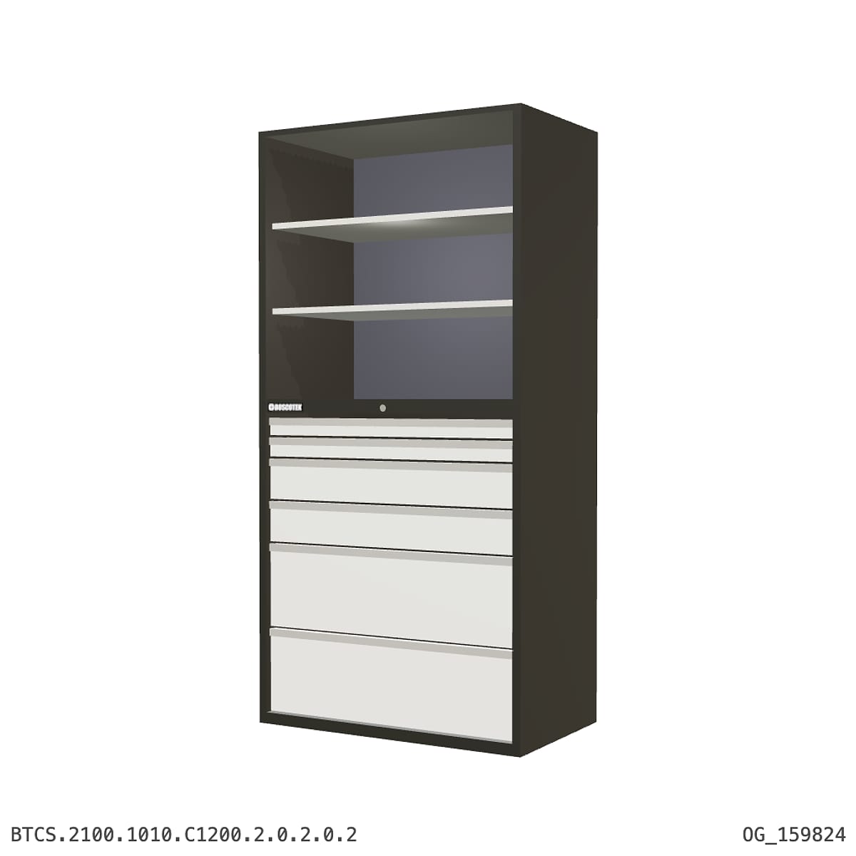Combination Cabinet 1010W × 2100H — S Series, C1200 Drawer Bay by Boscotek