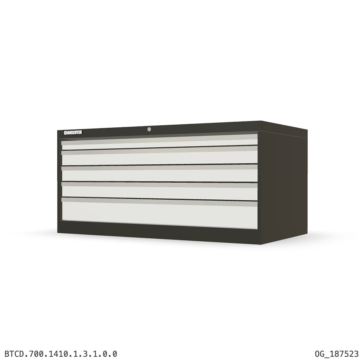 HD Cabinet 1410W × 700H — D Series, 5-Drawer by Boscotek