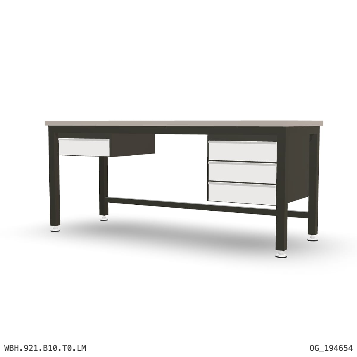Heavy Duty Workbench 2100mm — Laminated Timber (42mm HDF), under-bench storage by Boscotek