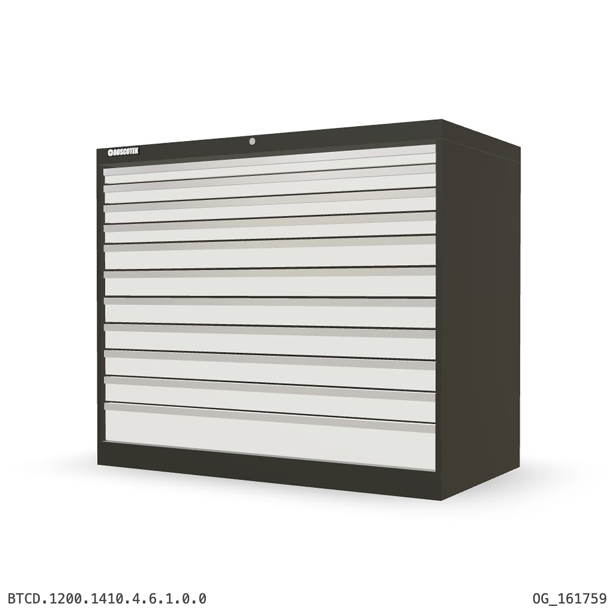 HD Cabinet 1410W × 1200H — D Series, 11-Drawer by Boscotek