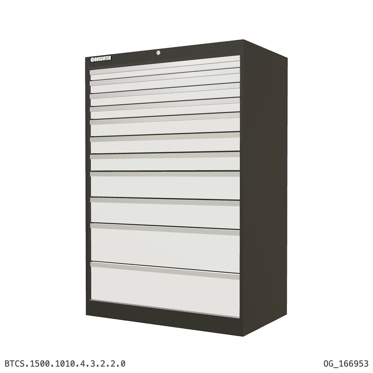 HD Cabinet 1010W × 1500H — S Series, 11-Drawer by Boscotek