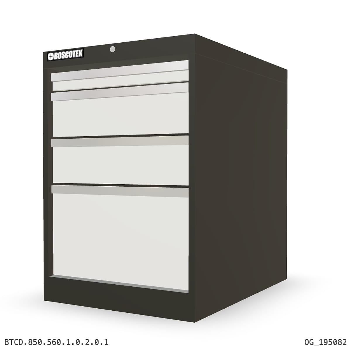 HD Cabinet 560W × 850H — D Series, 4-Drawer by Boscotek