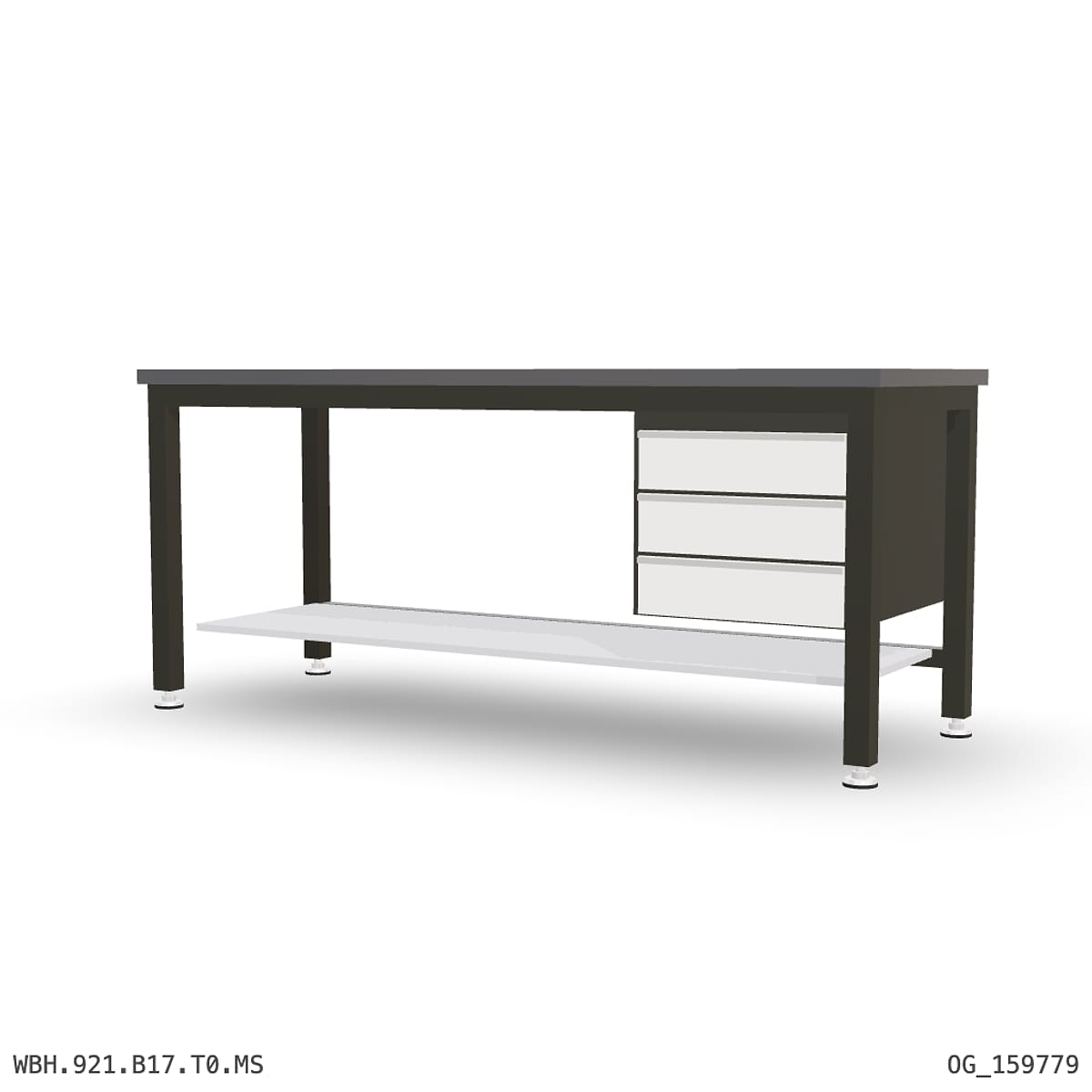 Heavy Duty Workbench 2100mm — 2mm Mild Steel, under-bench storage by Boscotek