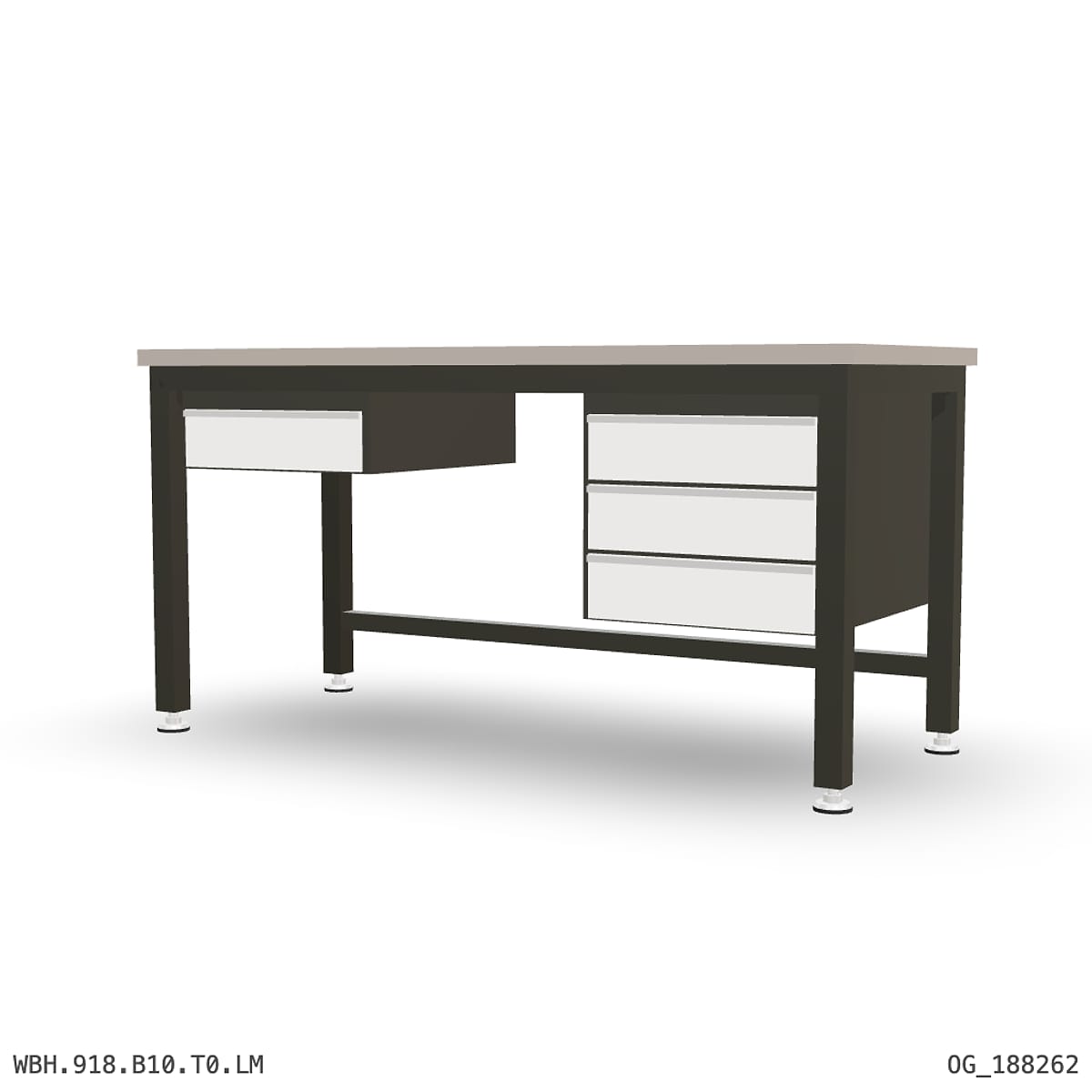 Heavy Duty Workbench 1800mm — Laminated Timber (42mm HDF), under-bench storage by Boscotek