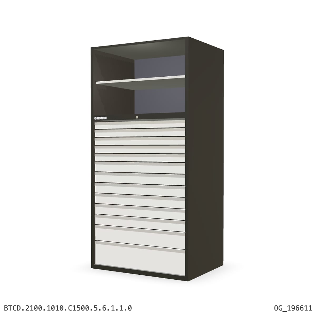 Combination Cabinet 1010W × 2100H — D Series, C1500 Drawer Bay by Boscotek